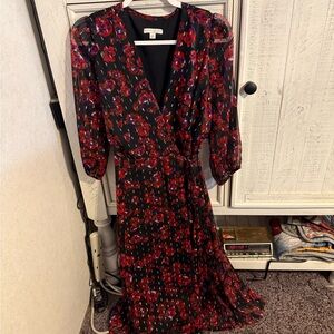 Eva Mendes for New York & Company Black and Red Floral Dress
